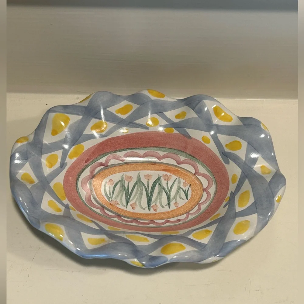 Vintage Mackenzie-Childs Soap Disk/Trinket Tray - Picture 1 of 8